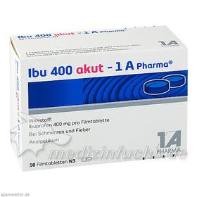 Ibu 400 akut - 1A Pharma, 50 ST – PZN 3045316 из Германии