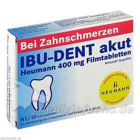 IBU-DENT akut Heumann 400 mg Filmtabletten, 10 ST – PZN 364274 из Германии