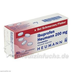 IBUPROFEN HEUMANN 200MG FILMTABLETTEN, 20 ST – PZN 3910837 из Германии
