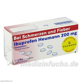 IBUPROFEN HEUMANN 200MG FILMTABLETTEN, 50 ST – PZN 3910843 из Германии