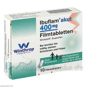 Ibuflam akut 400mg Filmtabletten, 10 ST – PZN 4100230 из Германии