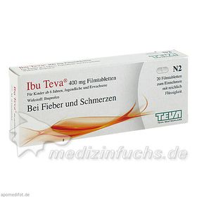 Ibu Teva 400mg Filmtabletten, 20 ST – PZN 7343074 из Германии