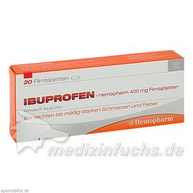 ibuprofen-Hemopharm 400mg Filmtabletten, 20 ST – PZN 7411019 из Германии