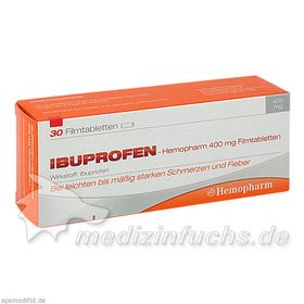 ibuprofen-Hemopharm 400mg Filmtabletten, 30 ST – PZN 7411025 из Германии