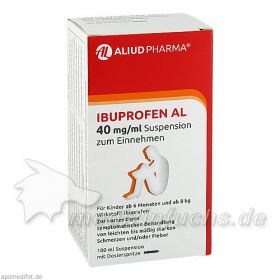 Ibuprofen AL 40mg/ml Suspension zum Einnehmen, 100 ML – PZN 9443124 из Германии