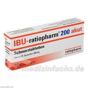 Ibu-ratiopharm 200mg akut Schmerztabletten, 10 ST – PZN 984717 из Германии
