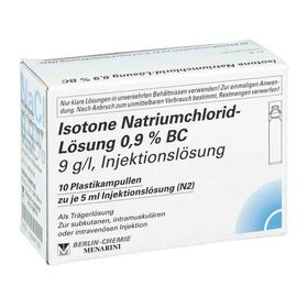 Isotone Nacl Lösung 0.9% Bc Plastik amp.inj.-lsg. (10X5 ml) – PZN 10407122 из Германии