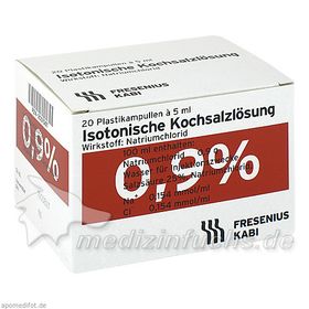 Isotonische Kochsalzlösung 0.9% (Plastikampulle), 20X5 ML – PZN 2001067 из Германии