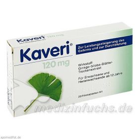 KAVERI 120 mg Filmtabletten, 20 ST – PZN 2650771 из Германии