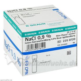 Kochsalzlösung 0.9% Mini-Plasco connect, 20X5 ML – PZN 3040980 из Германии