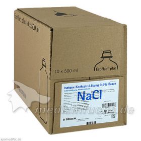KOCHSALZ 0.9% ISOTON ECOFLAC PLUS, 10X500 ML – PZN 8609255 из Германии