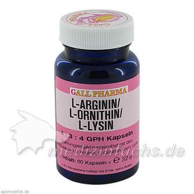 L-ARGININ/L-ORNITHIN/L-LYSIN 4:3:4 GPH, 60 ST – PZN 4131880 из Германии