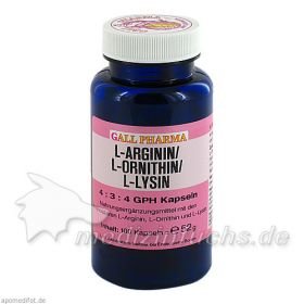 L-ARGININ/L-ORNITHIN/L-LYSIN 4:3:4 GPH, 100 ST – PZN 4131897 из Германии