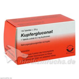 Kupfergluconat, 100 ST – PZN 4222499 из Германии