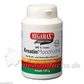 Kreatin Monohydrat 100% MEGAMAX, 125 G – PZN 7345831 из Германии