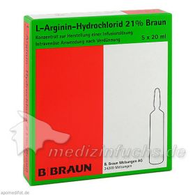 L-Arginin-Hydrochlorid 21% Elek.-Konz.Inf.-Ls, 5X20 ML – PZN 9704010 из Германии
