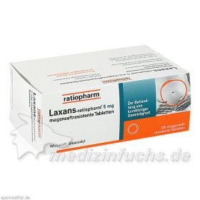 Laxans-ratiopharm 5mg magesaftresistente Tabletten, 100 ST – PZN 2570919 из Германии