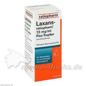 Laxans-ratiopharm 7.5mg/ml Pico Tropfen, 50 ML – PZN 4687809 из Германии