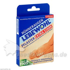 Lebewohl Hühneraugen Plaster extra stark eingesieg, 8 ST – PZN 7798053 из Германии