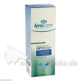 Lenscare OptiSept 350ml + 45 Tabl. + 1 Beh, 1 P – PZN 8801018 из Германии