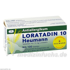 Loratadin 10 Heumann, 100 ST – PZN 1476667 из Германии