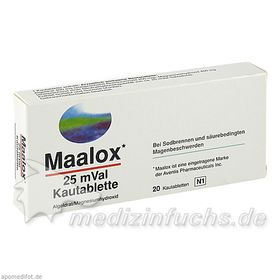 MAALOX 25 mVAL, 20 ST – PZN 246505 из Германии