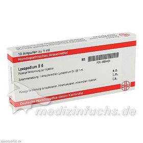LYCOPODIUM D 6 Ampullen, 10X1 ML – PZN 2824426 из Германии
