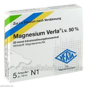Magnesium Verla i.v.50% Infusionslösungskonzentrat, 5 ST – PZN 7244946 из Германии
