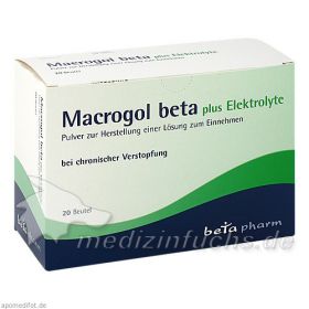 Macrogol beta plus Elektrolyte Pulver, 20 ST  – PZN 9247038 из Германии