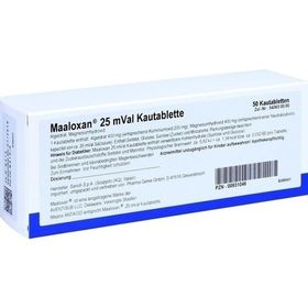 Maaloxan 25mVal Kautablette, 50 ST – PZN 931046 из Германии