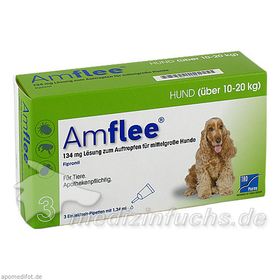 AMFLEE 134 mg Spot-on Lsg.f.mittelgr.Hunde 10-20kg, 3 ST – PZN 11099817 из Германии