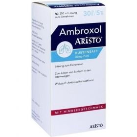 Ambroxol Aristo Hustensaft 30 mg/5 ml Lsg. z. E., 250 ML – PZN 11112216 из Германии