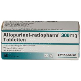 Allopurinol-ratiopharm 300mg Tabletten, 20 ST – PZN 1686206 из Германии