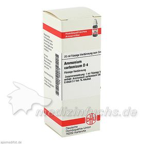 AMMONIUM CARB D 4, 20 ML – PZN 2606416 из Германии
