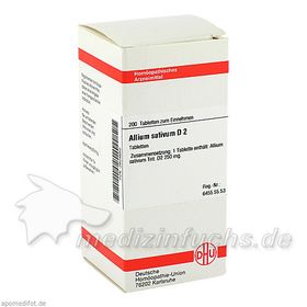 ALLIUM SATIVUM D 2, 200 ST – PZN 2624650 из Германии