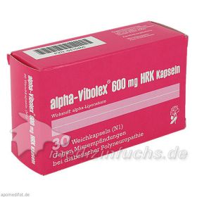 alpha-Vibolex 600 HRK Kapseln, 30 ST – PZN 410465 из Германии