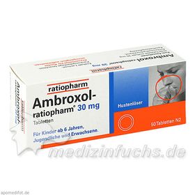 Ambroxol-ratiopharm 30mg Hustenlöser, 50 ST – PZN 680822 из Германии