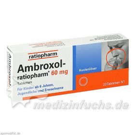 Ambroxol-ratiopharm 60mg Hustenlöser, 20 ST – PZN 680868 из Германии