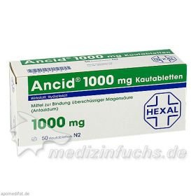 Ancid 1000mg, 50 ST – PZN 838281 из Германии