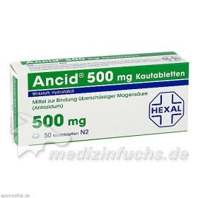 Ancid 500mg, 50 ST – PZN 838312 из Германии