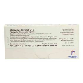 Mercurius Auratus D 15 Ampullen (8X1 ml) – PZN 1624263 из Германии