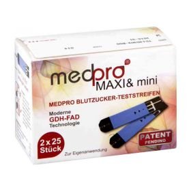 Medpro Maxi & Mini Blutzucker Teststreif.single (2X25 stk) – PZN 9300005 из Германии