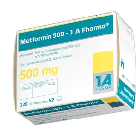 Metformin HEXAL 500mg Filmtabletten, 120 ST – PZN 2386498 из Германии