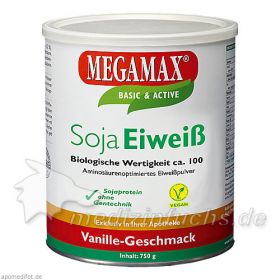 MEGAMAX Soja Eiweiss Vanille, 750 G – PZN 3034583 из Германии