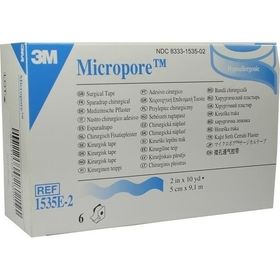 Micropore Vliespflaster weiß5.00cmx9.10m m.Spender, 6 ST – PZN 3187803 из Германии