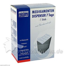 MEDIKAMENTENDISPENSER 7 Tage weiß transp m Blinden, 1 ST – PZN 4523723 из Германии