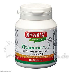 MEGAMAX Vitamine A-Z+Q10+Lutein, 100 ST – PZN 6411460 из Германии