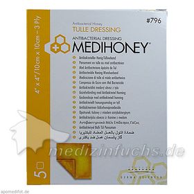 MEDIHONEY ANTIBAKTERIELLER TÜLLVERBAND 10X10CM, 5 ST – PZN 7299456 из Германии