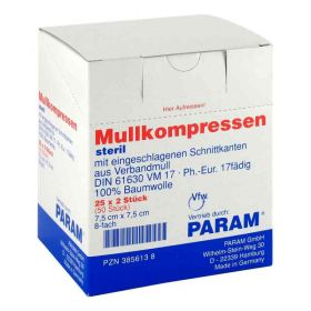 Mullkompressen 7,5x7,5 cm 8-fach steril (25X2 stk) – PZN 3856138 из Германии