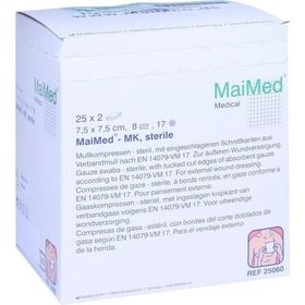 MULLKOMPRESSEN 7.5x7.5cm 8fach steril, 25X2 ST – PZN 11296127 из Германии